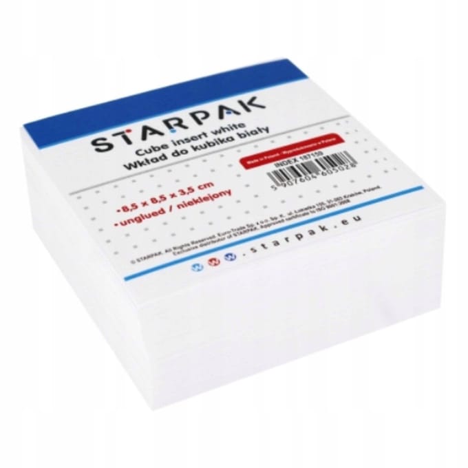 Witte Notitieblok Blok - 8,5x8,5x3,5cm - 0,2kg