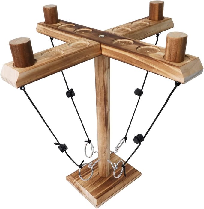 Houten Ringwerpspel 4-persoons - Feestspel voor Thuis, Tuin & Strand