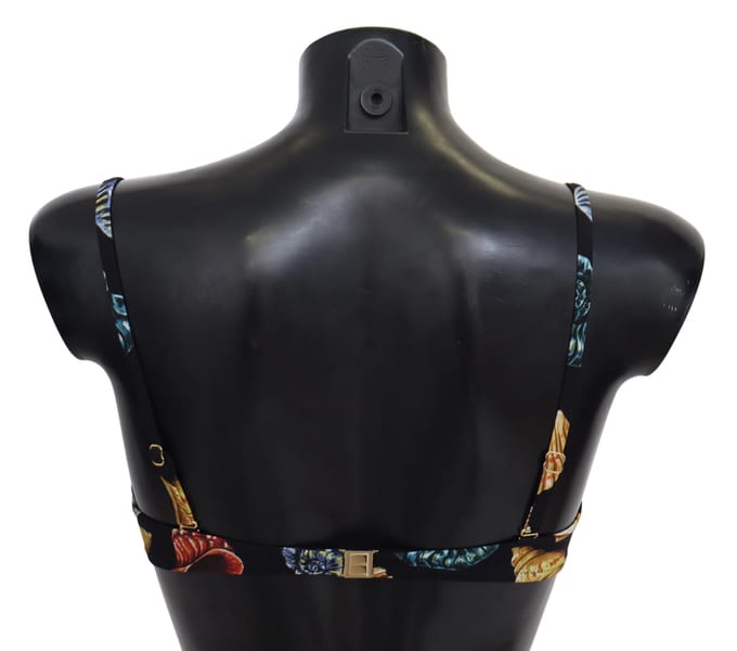 Dolce & Gabbana Zwarte Zeeschelpen Print Vrouwen Zwemkleding Bikinitopjes