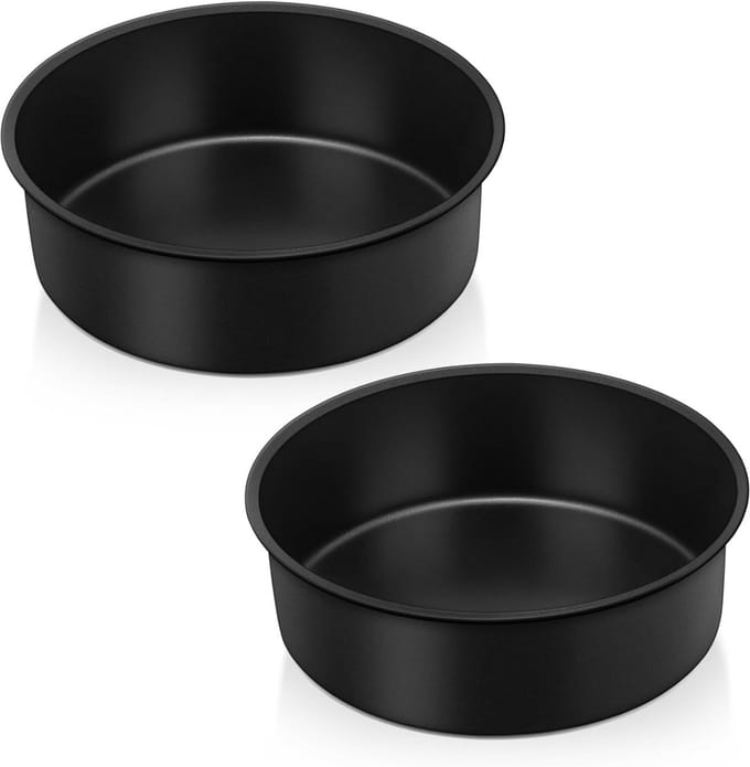 Bakvorm Set - Ronde Molds - Cakes Bakken - Naadloos Ontwerp - 2 Stuks 16cm - Zwart