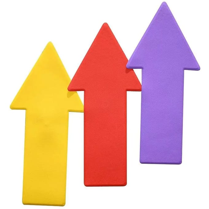Veldmarkering - vloermarkering - pijl - 34,5 X 16 Cm - Rood - 6 Stuks