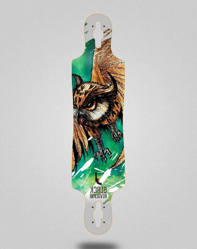Skateboard Deck - Longboard - Cruisen door stad - Drop Camo design - 40x9 inch - Multicolor