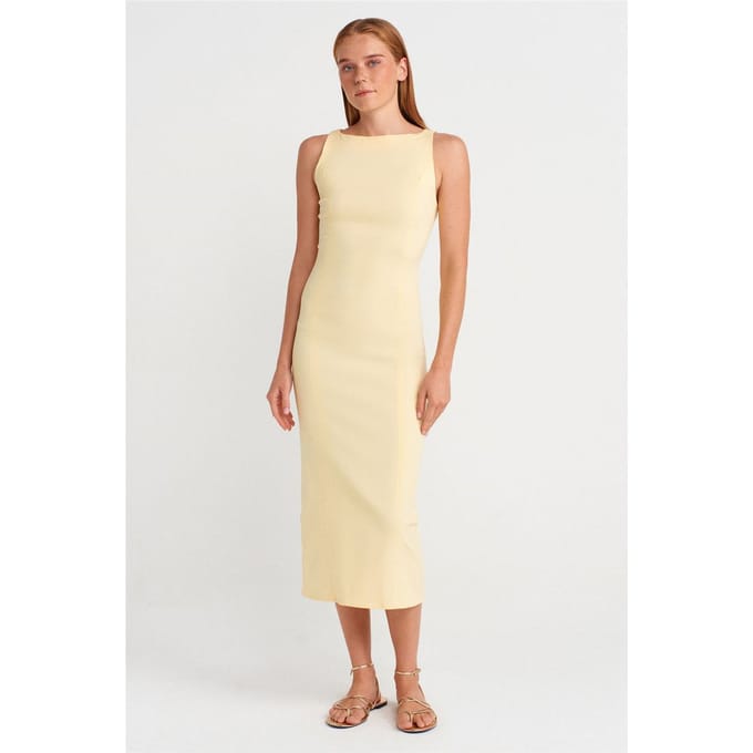 Mouwloze Midi Bodycon Jurk met Split
