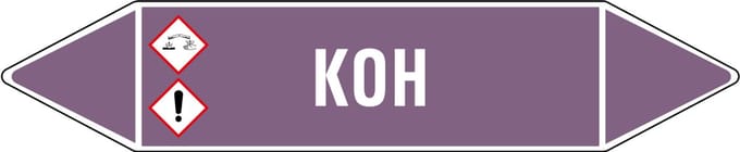 KOH leidingmarkering op vel - basen 75 x 17 mm - 8 per vel