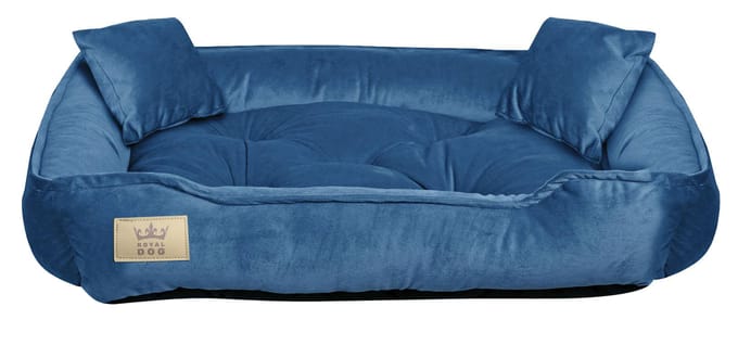 AIO FACTORY - Hondenbed - Velours - Blauw - 75x65 cm