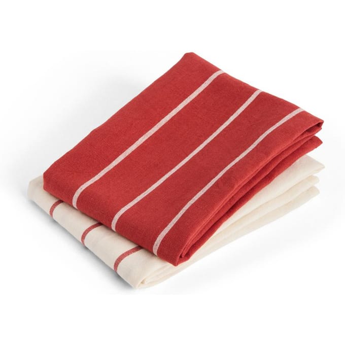 HAY Theedoek voor buitenmarkt (set van 2) - HAYMarketGeschirrtuchBeigeredstripe