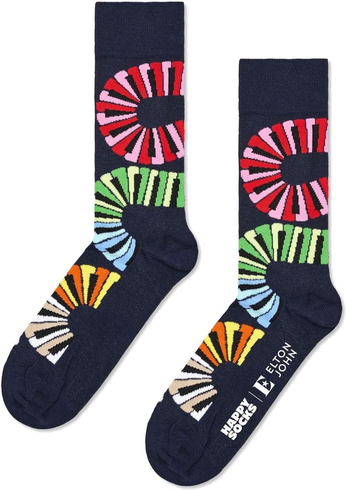 Happy Socks Elton John Piano Notes Sock - unisex sokken - navy - Unisex - Maat: 41 - 46