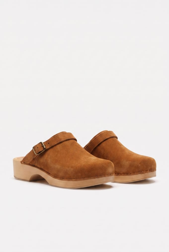 RE/DONE 70s Classic Clog Cuoio Suede Größe: 35 | Pantoletten Outlet | Damen