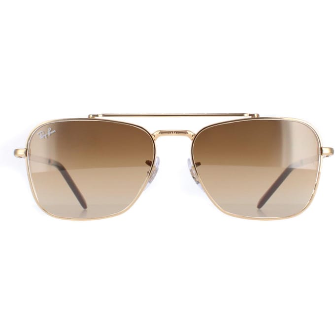 Ray-Ban Vierkant Unisex Goud Bruin Gradiënt RB3636 New Caravan