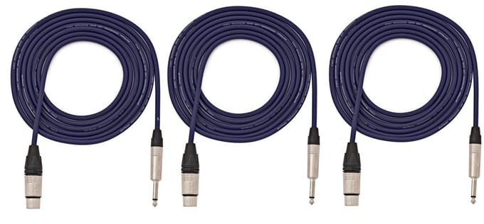 SubZero XLR (F) to Jack Cable, 3m - 3 Pack