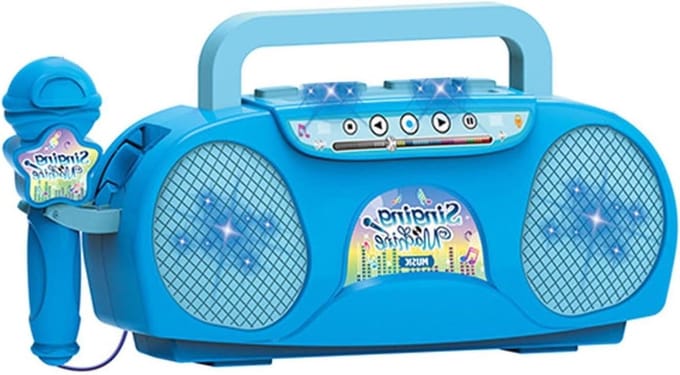 Kinder Microfoon - Karaoke Machine - Muziek Maken - Met Lichteffecten - 30 cm - Zwart