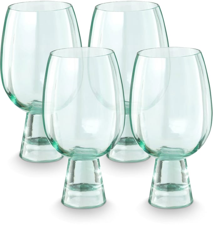 vtwonen - Wijnglazen - Retro Large - Groen - Set van 4 - Glas - 430 ml