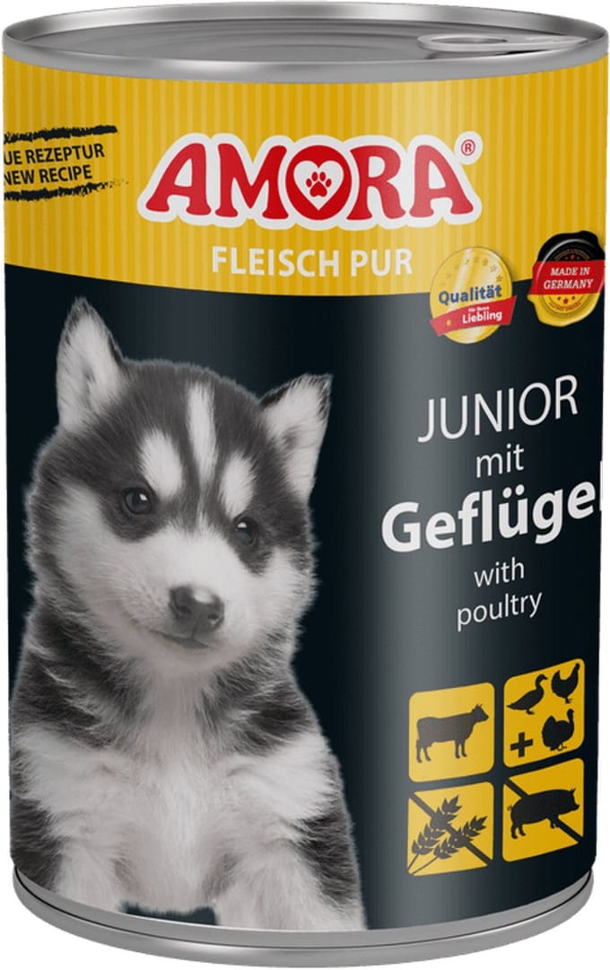 AMORA Hondenvlees Puur Junior 6x400g - Gevogelte