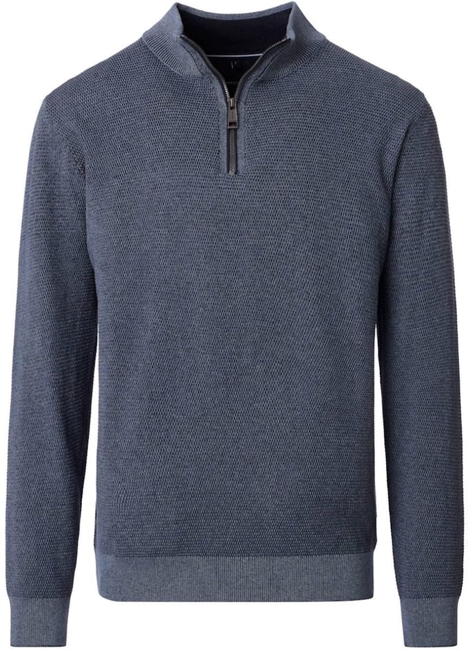 Casa Moda Heren Trui Met Opstaande Kraag Katoen - XXL