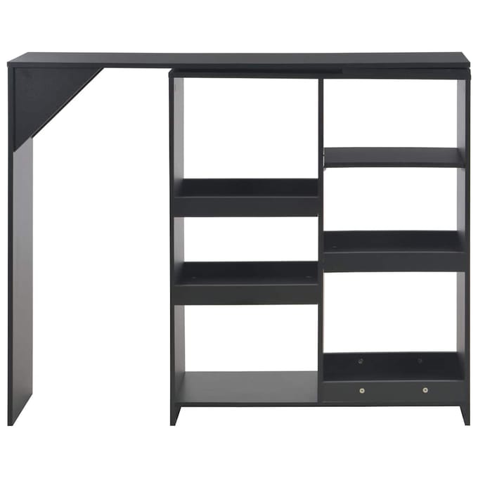 vidaXL - Bartafel - met - verplaatsbaar - schap - 138x39x110 - cm - zwart