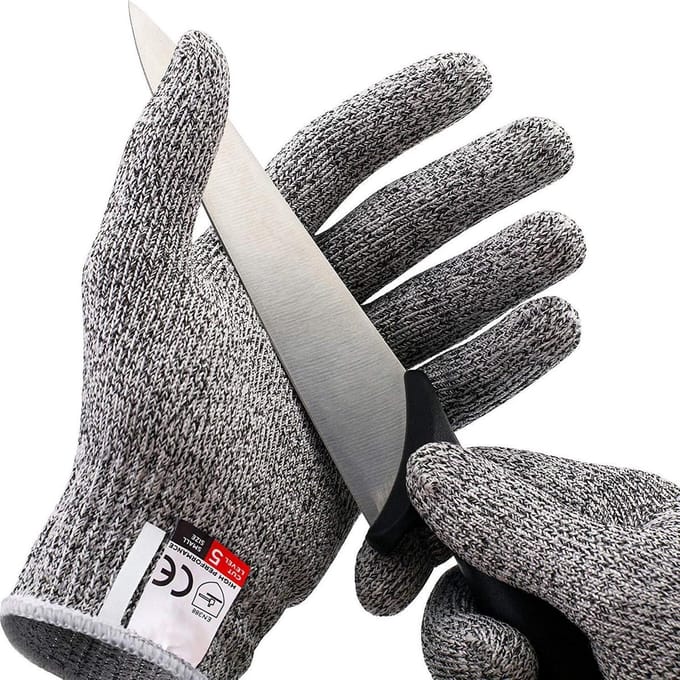 Hypify - Anti-snijhandschoenen - kleur grijs - maat M - grade 5