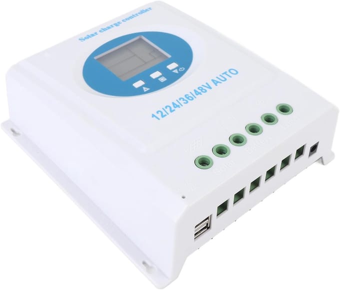 Zonne Laadcontroller - MPPT Controller - Energie Opladen - Hoge Efficiëntie - 12V-48V - Zwart