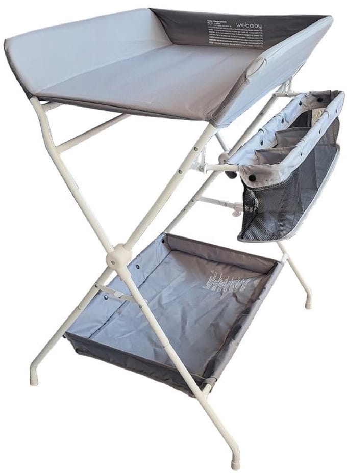 WEBABY Inklapbare luiertafel in staal, in kunststof Wit en Grijs