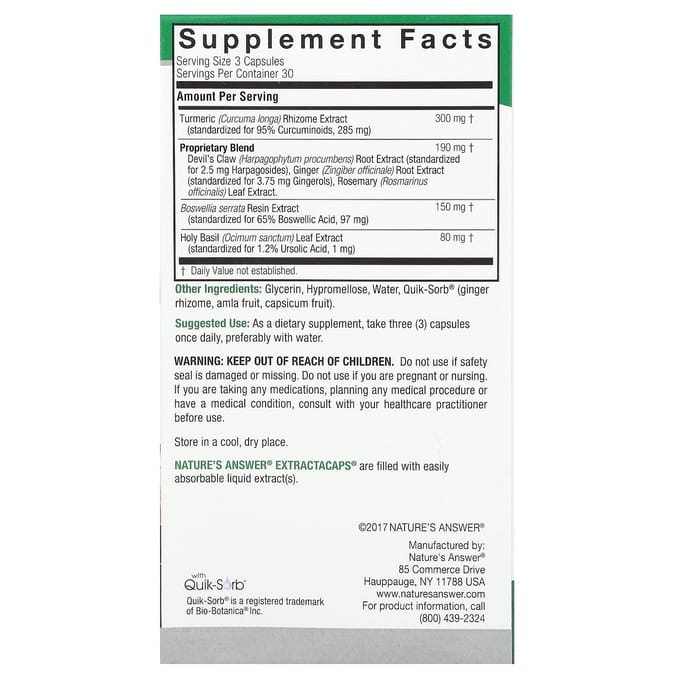Nature'S Answer, Inflama-Dyne, 90 Plantaardige Capsules