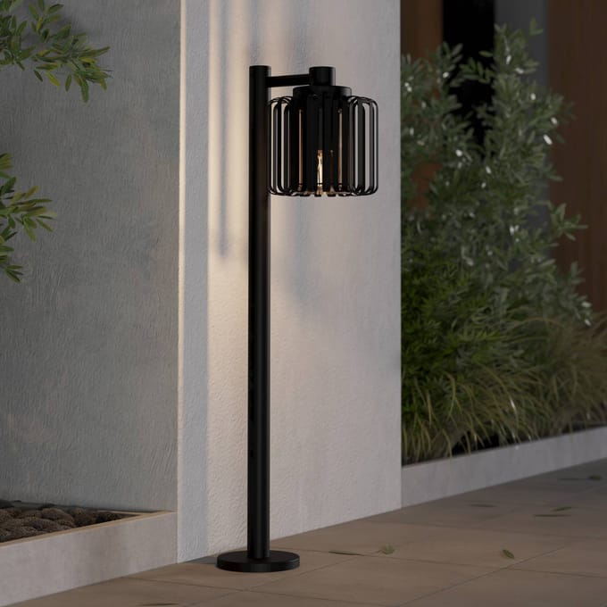 EGLO Selinus Staande lamp buiten - E27 - Staal|Glas - Zwart