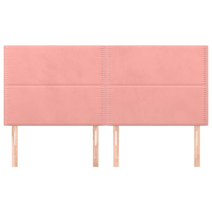 vidaXL Hoofdbord roze 200x5x118/128 cm fluweel