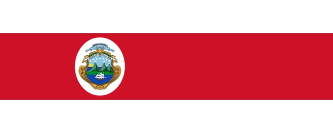 Vlag Costa Rica met wapen 30x45cm