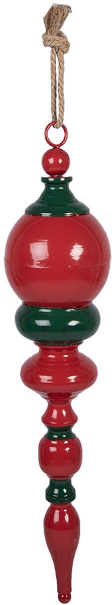 Clayre & Eef Kersthanger Ø 14x70 cm Rood Groen Metaal
