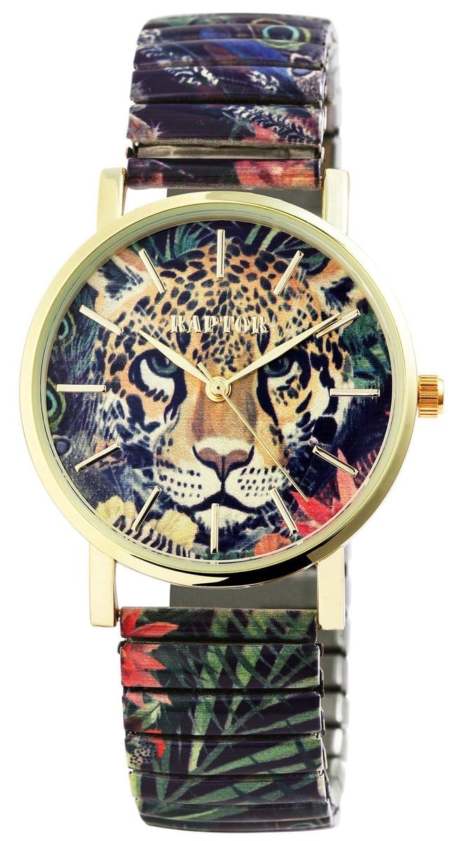 Raptor Herenhorloge siliconen JW20204 met echte leren band, 5ATM, basic, modern, zakelijk