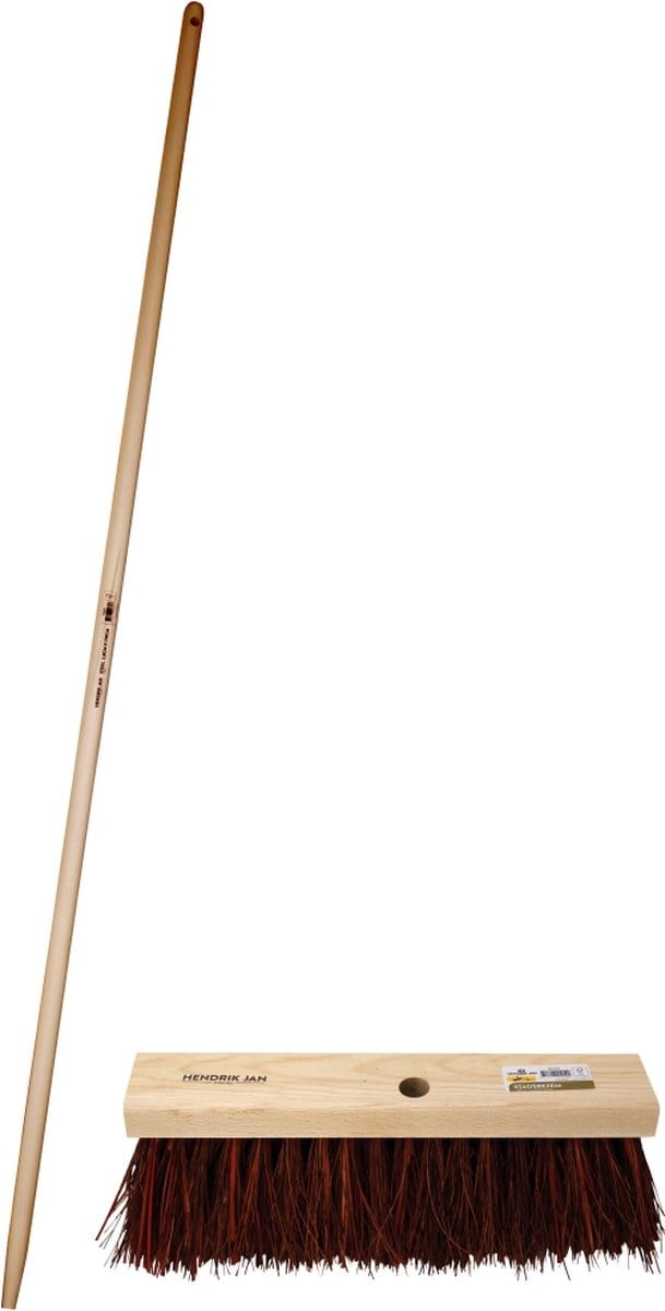 Hendrik Jan - Stadsbezem - Harde natuurvezels - 45 cm - Steel 170 cm