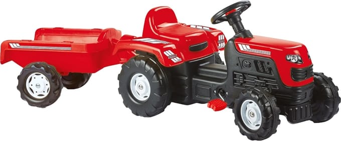 Dolu Ranchero Rood Traptractor met Aanhangwagen