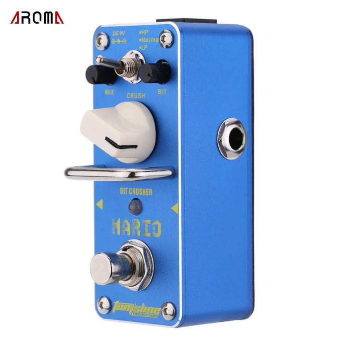 AROMA AMO-3 Mario Bit Crusher Effectpedaal voor elektrische gitaar Mini enkel effect met True Bypass blauw
