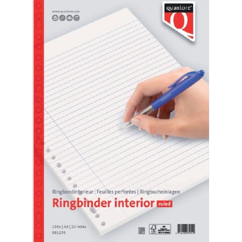 Quantore Ringband interieur A4 - Schrijfpapier Lijn - 23 ringen - 150 vel