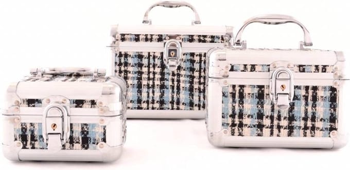 Gérard Brinard beautycase set 3 stuks  ruit - blauw