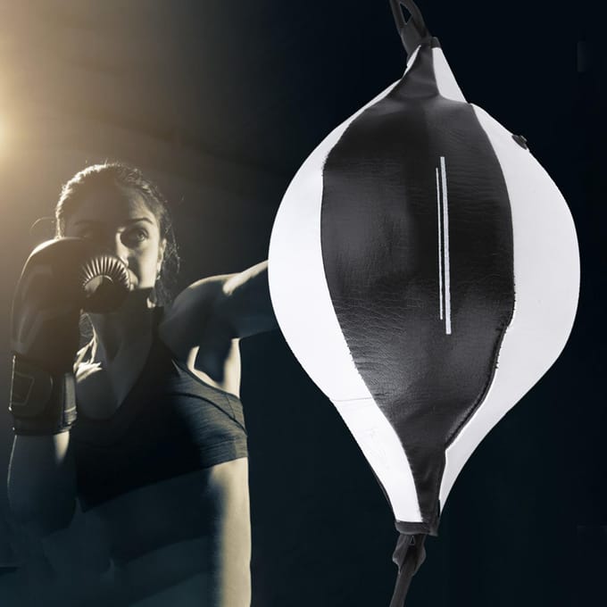 Balle de Vitesse Gonflable Suspendue à Double Extrémité Équipement d'Entraînement de Boxe Réflexe Noir Blanc black