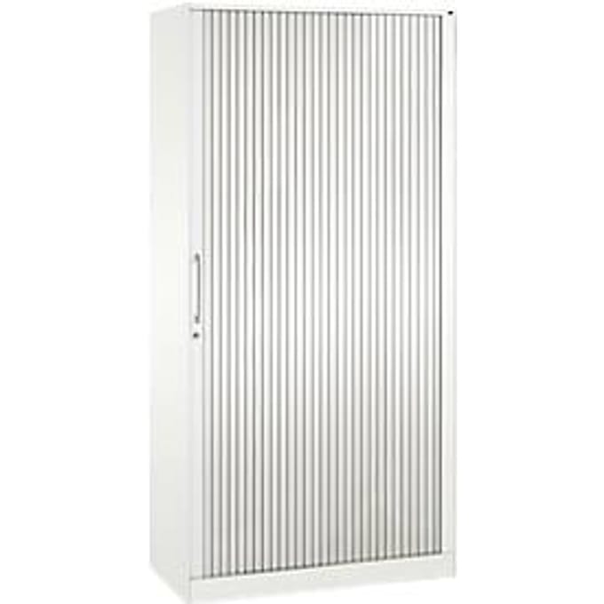 Roldeurkast ASISTO C 3000, 5 ordnerhoogten, B 1000 mm, wit/wit