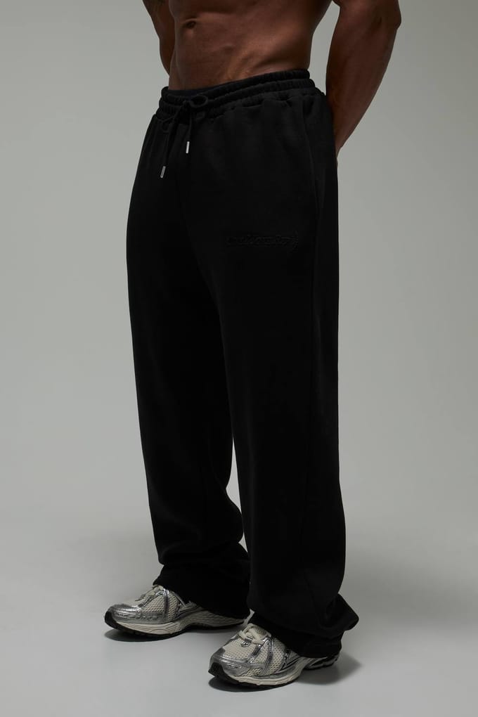 One More Rep Rechte Pijp Gegraveerde Joggers | Black | Size Medium