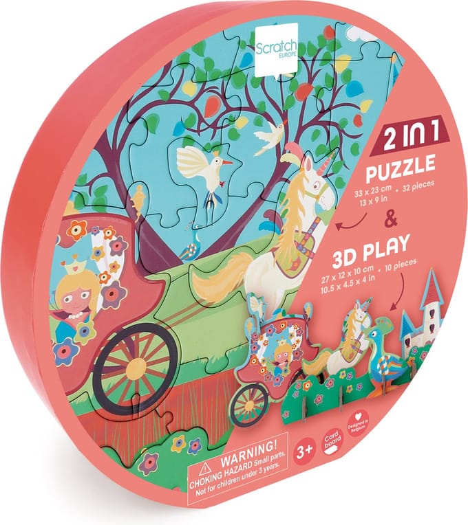 SCRATCH Play Puzzel 3D - Prinses - 33X23,1Cm - 32 Stukjes - 3 Jaar