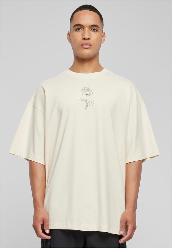 Merchcode - Spring Rose Huge Heren Tshirt - XL - Gebroken wit