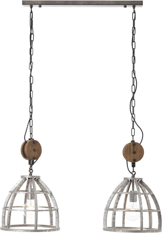 Brilliant Eduino Hanglamp - Zink Antiek 60W