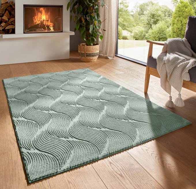 Zacht vloerkleed - Fuzz Whirl groen 80x150