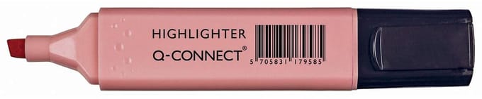 Q-CONNECT markeerstift pastel, roze 10 stuks