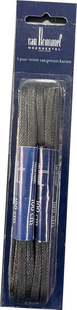 Originele Van Bommel veters Zwart 100cm - Plat - 2 paar