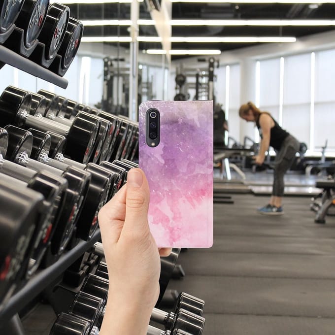 Bookcase Xiaomi Mi 9 Pink Purple Paint