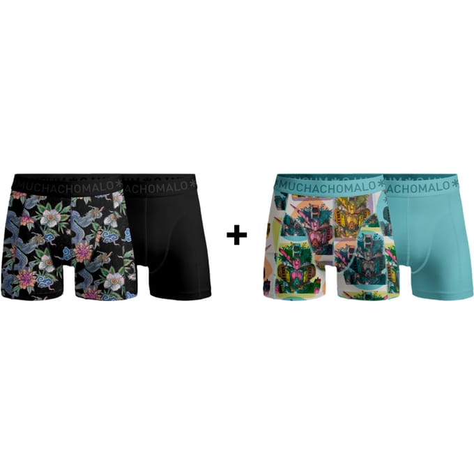 Muchachomalo Heren Boxershorts - 2+2 Pack - Mannen Onderbroeken