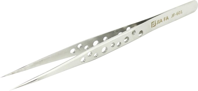 Let op type!! JIAFA JF-601 High-strength Straight Tip Tweezers(Silver)