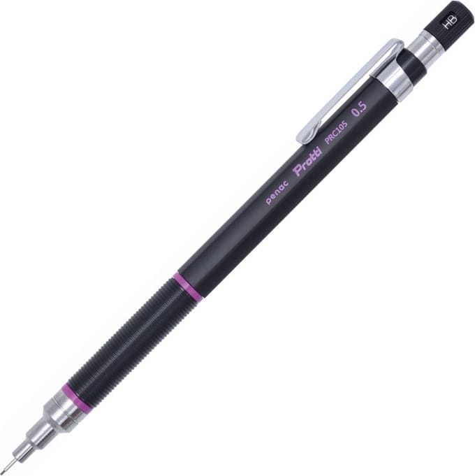 Penac Protti - PRC105 Cushion Tip - 0.5mm vulpotlood - Zwart