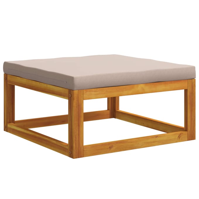 vidaXL - Modulaire - voetenbank - met - kussens - Massief - Acacia - Hout - Naturel