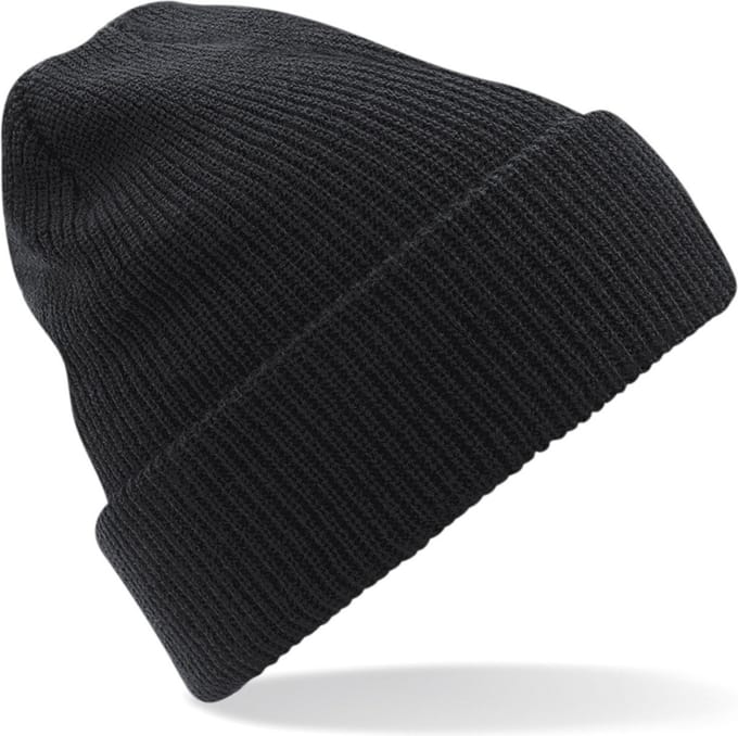 Beechfield Beanie muts voor volwassenen - zwart - 100% polyacryl