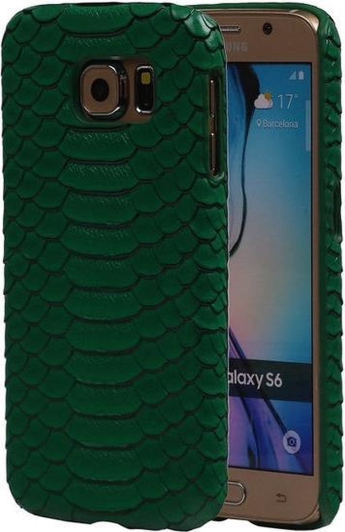 Groen Slang Hardcase Backcover Samsung Galaxy S6 Hoesje