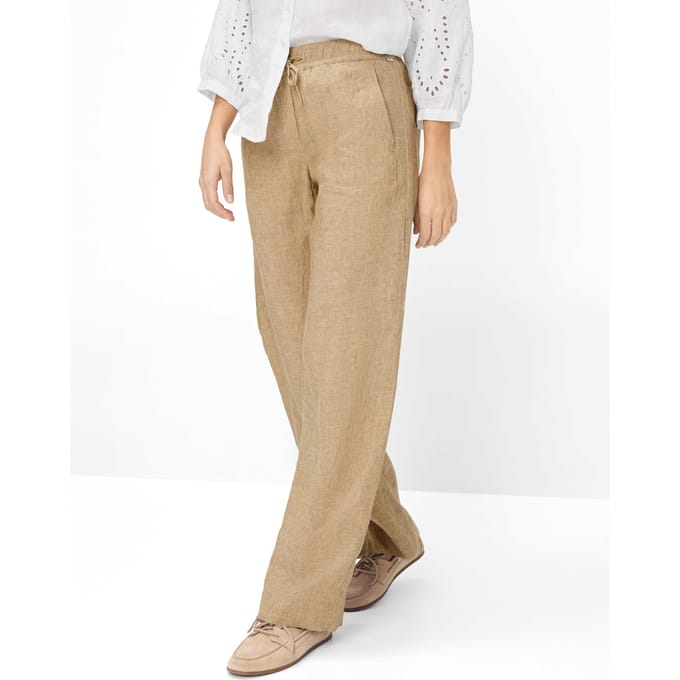 regular fit wijdte broek van puur linnen model 'FARINA'